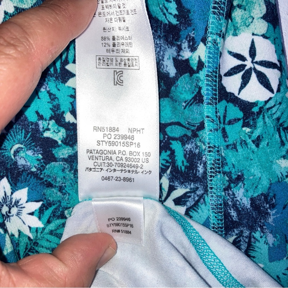 Patagonia Latticeback Floral Women Athletic Dress Sz M Blue Bra Soft  Stretch - Picture 10 of 12